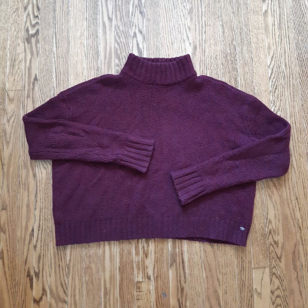AEO maroon crop sweater